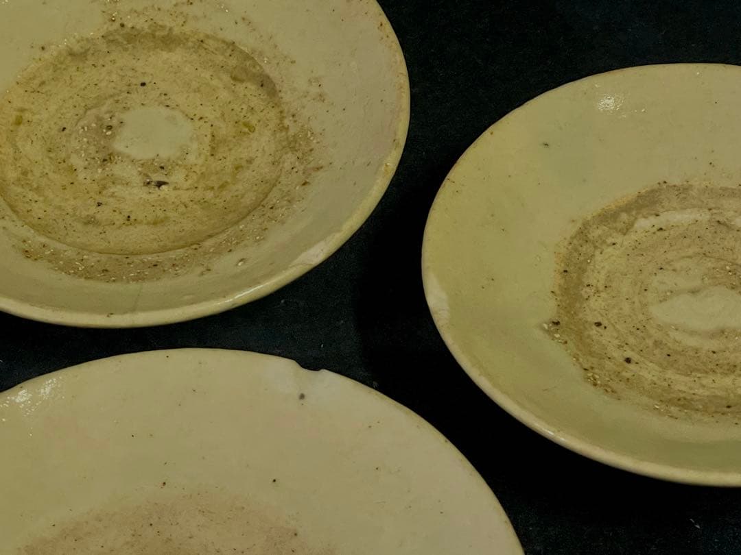 「祖」 くらわんか 白磁 豆皿 3客 波佐見焼 伊万里 （A）