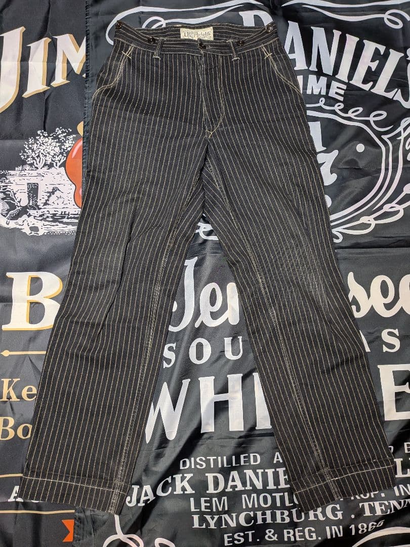 S フリーホイーラーズ ブラック ウォバッシュ パンツ