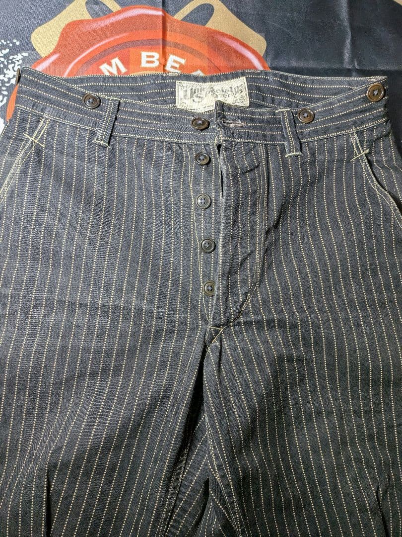 S フリーホイーラーズ ブラック ウォバッシュ パンツ