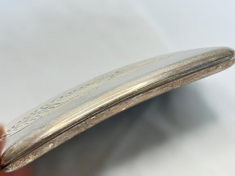 銀製 タバコケース 煙草入れ 虎紋　彫金　在銘　STERLING 950