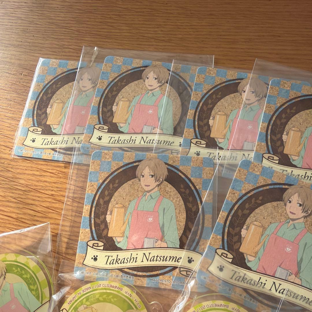 夏目友人帳　夏目貴志　アクリルチャーム　一番カフェ　コースター　セット