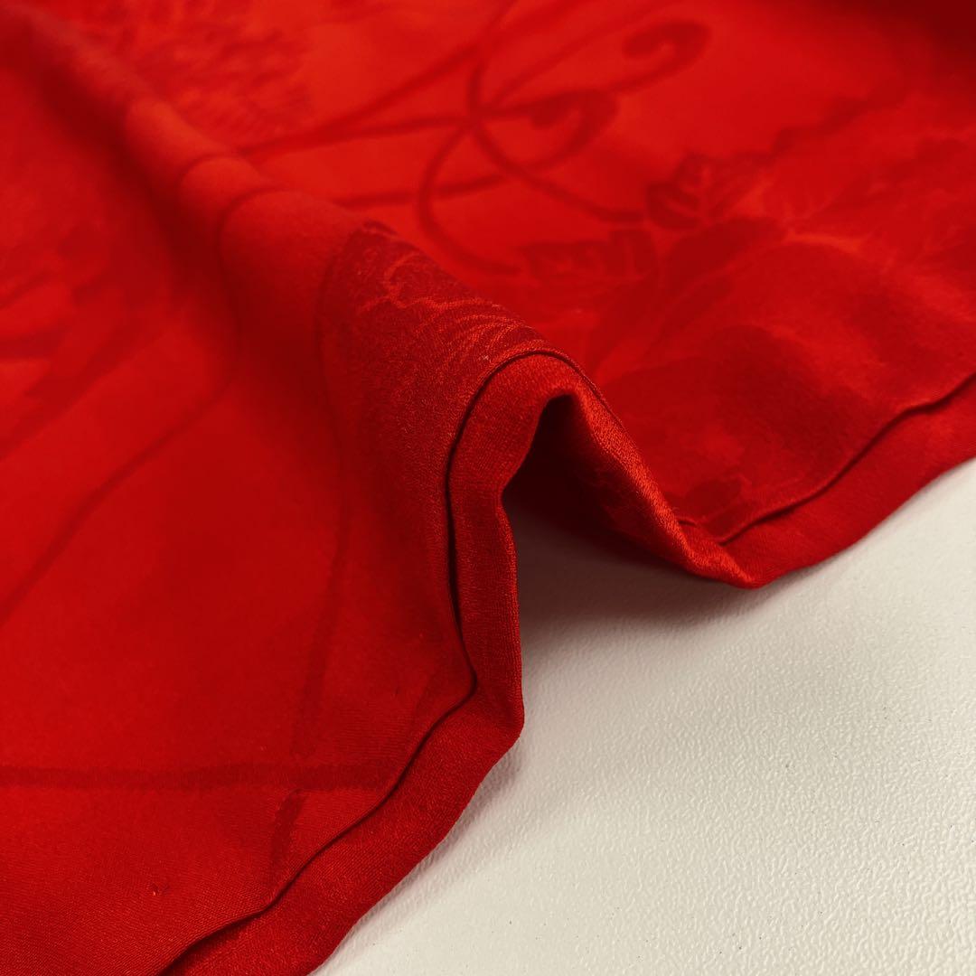 ◎mk-1198　引き振袖　襦袢　赤　美品　7-30