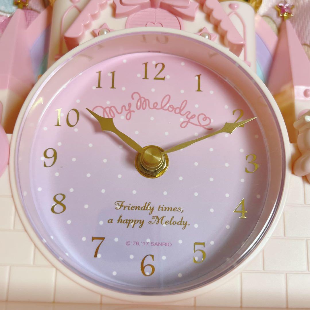 【美品】マイメロ　お城型　チェスト付きクロック　置き時計