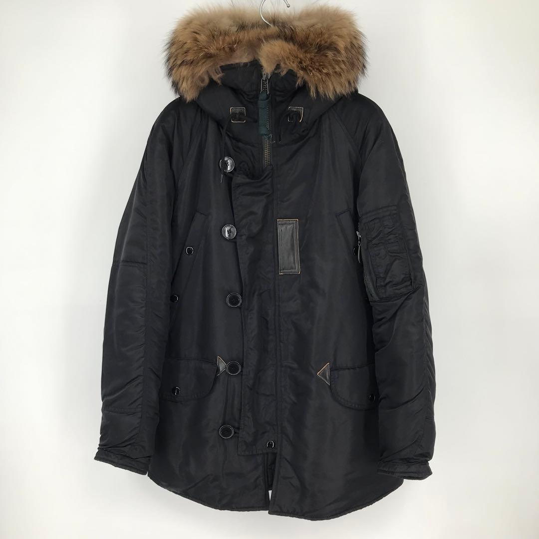 COOTIE N-3B L ブラック ラクーンファー