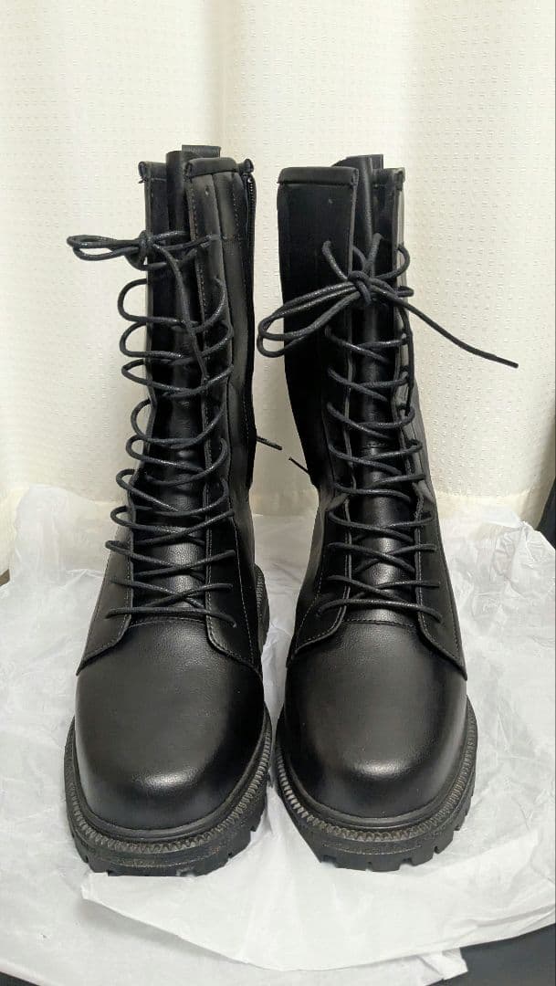 シークレットブーツ 18cm ブラック レースアップブーツ M