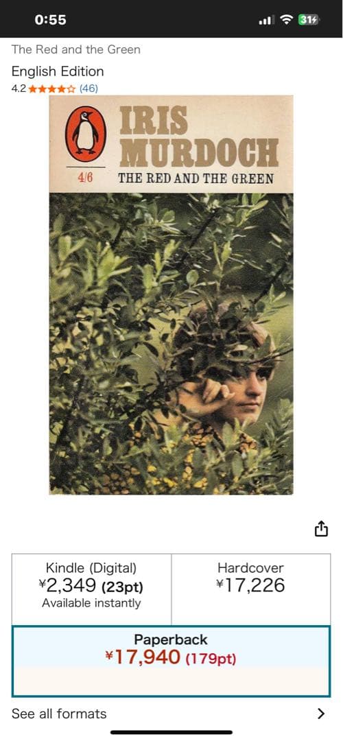 希少　Iris Murdoch THE RED AND THE GREEN