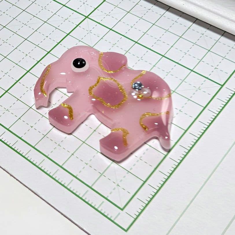 ひまうい様　11/11 ゾウ　レジンヘアゴム　ダスティピンク　秋