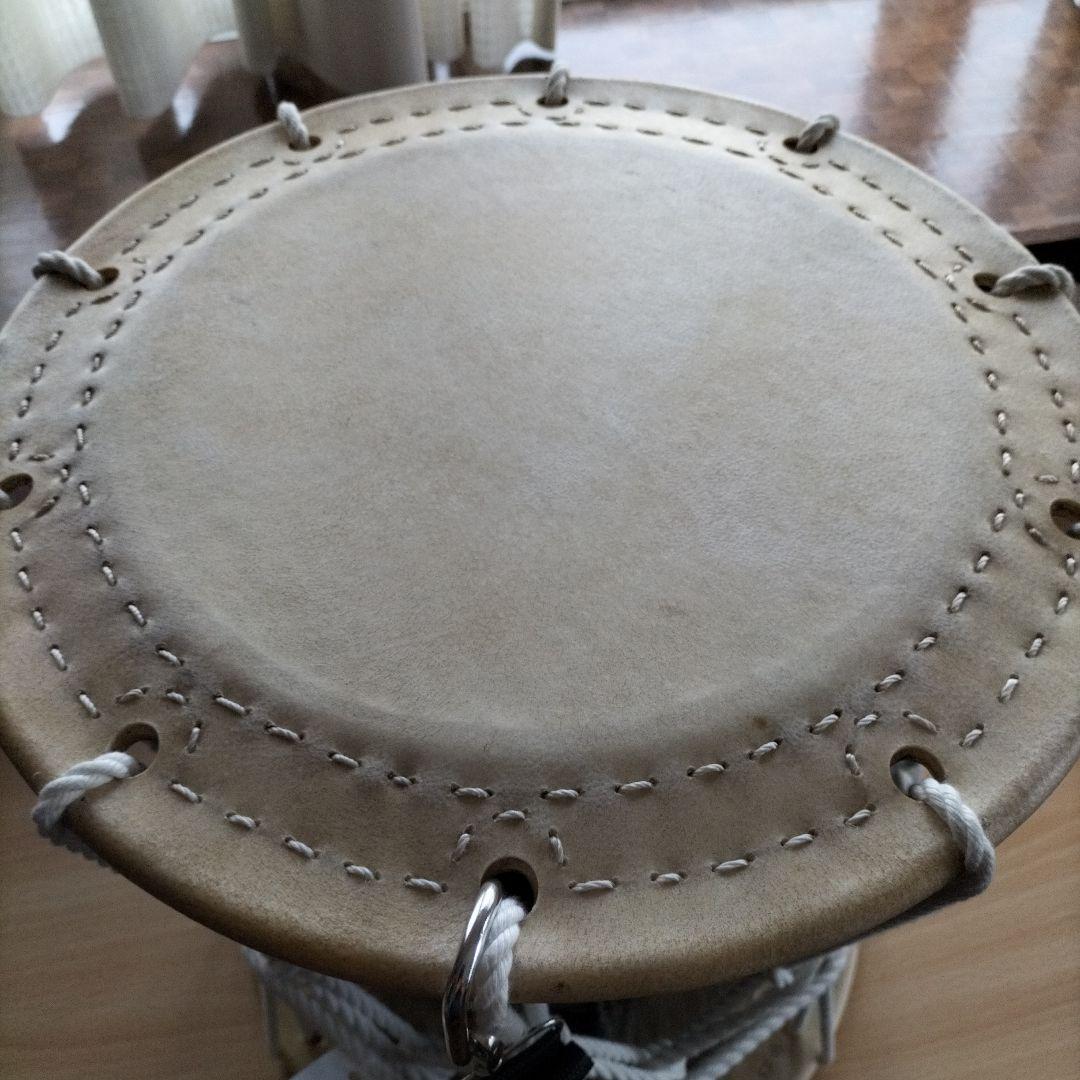 担ぎ太鼓 1.2尺締太鼓　和太鼓 天然皮革　ストラップ付き中古品⑤