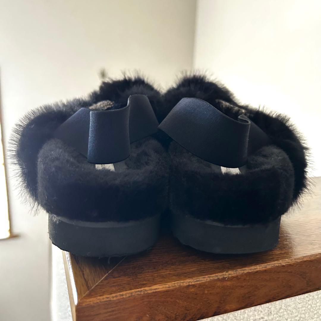 ユナイテッド アローズ ビジューフェイクファーバックストラップサンダル　37