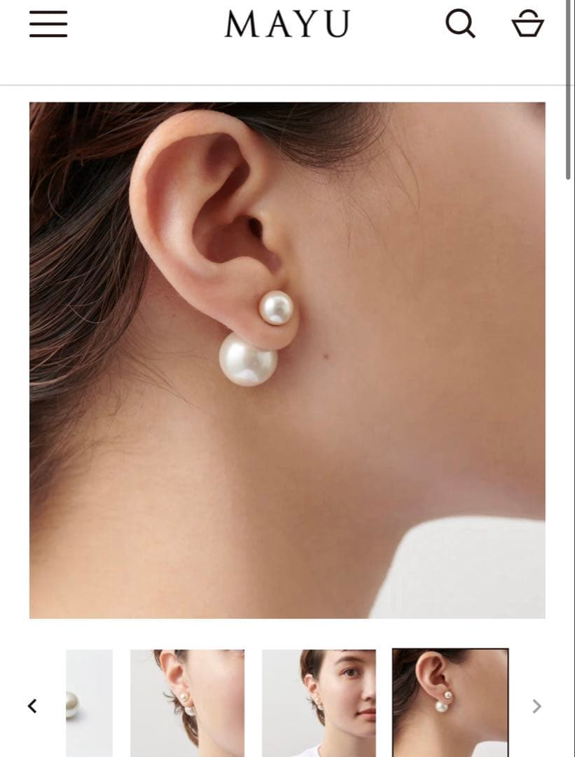 MAYU ホワイトパール ピアス(片耳用) 2個セット