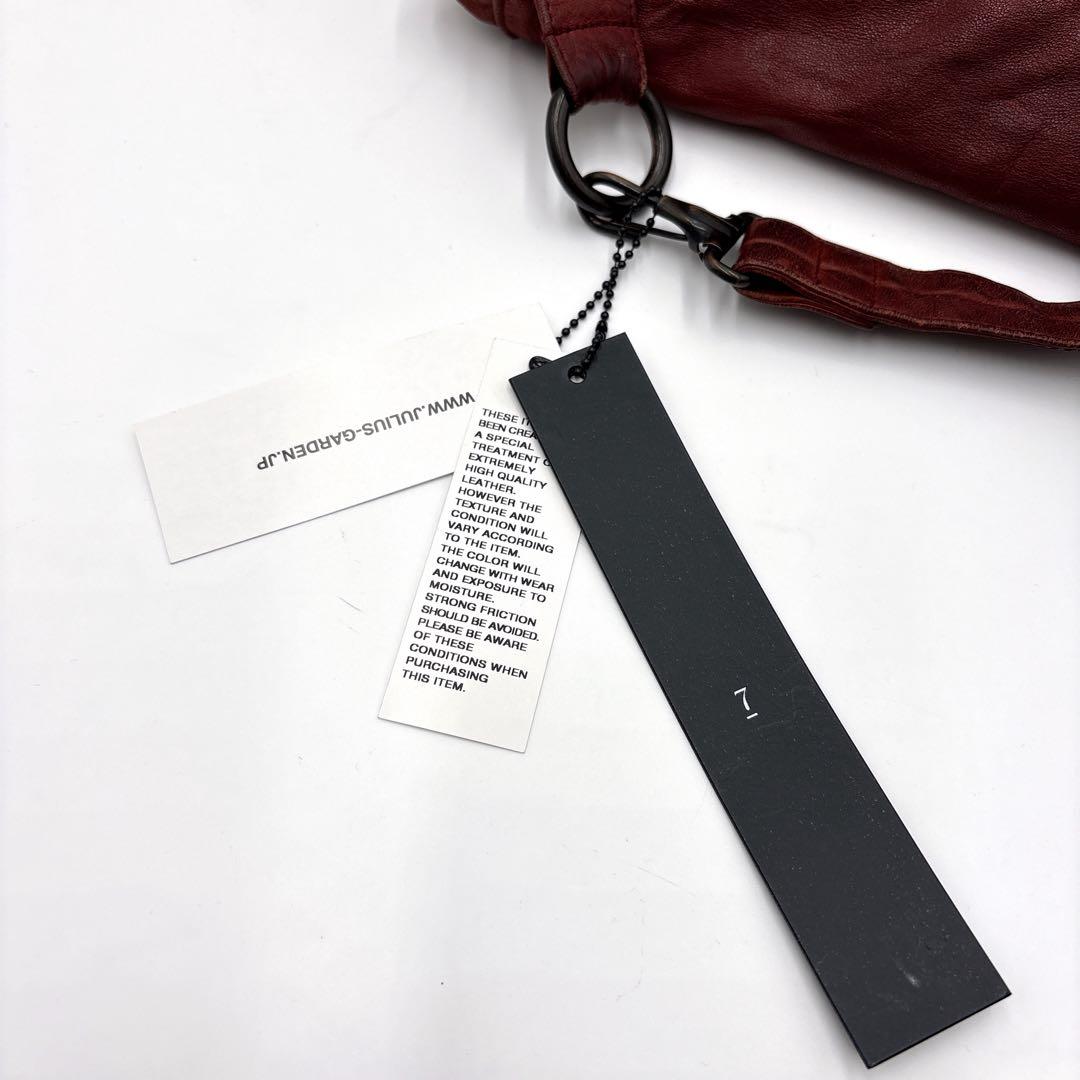 希少 JULIUS ユリウス ガスマスク 本革 レザーショルダーバッグ レッド系