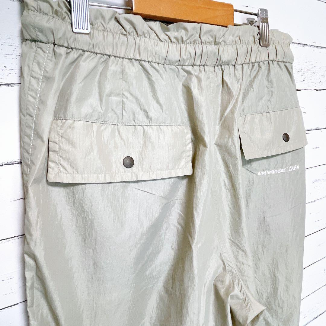 1498【アンドワンダー×ザラ】撥水パンツ ナイロンパンツ ウエストゴム S