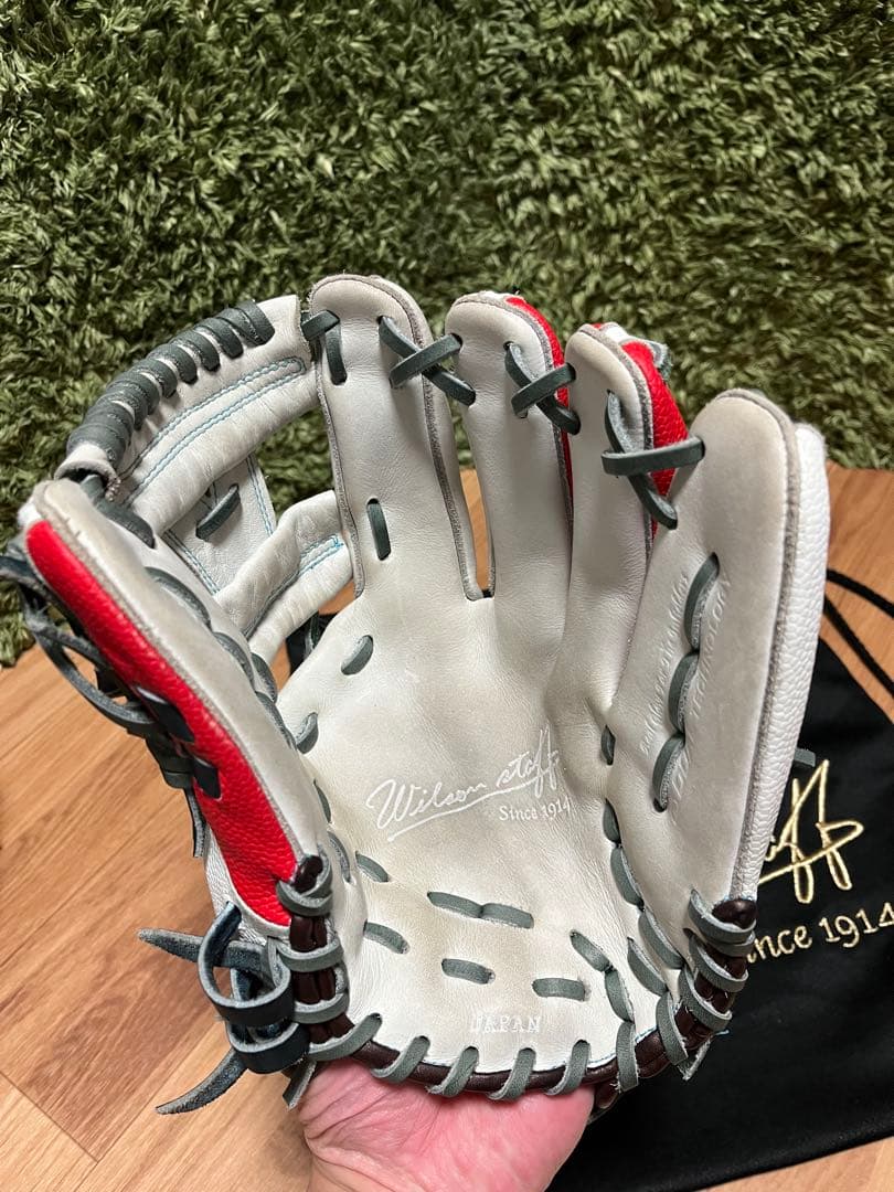 ウィルソンスタッフ カスタムオーダー 軟式内野用 D5 ホワイトSS×レッドSS