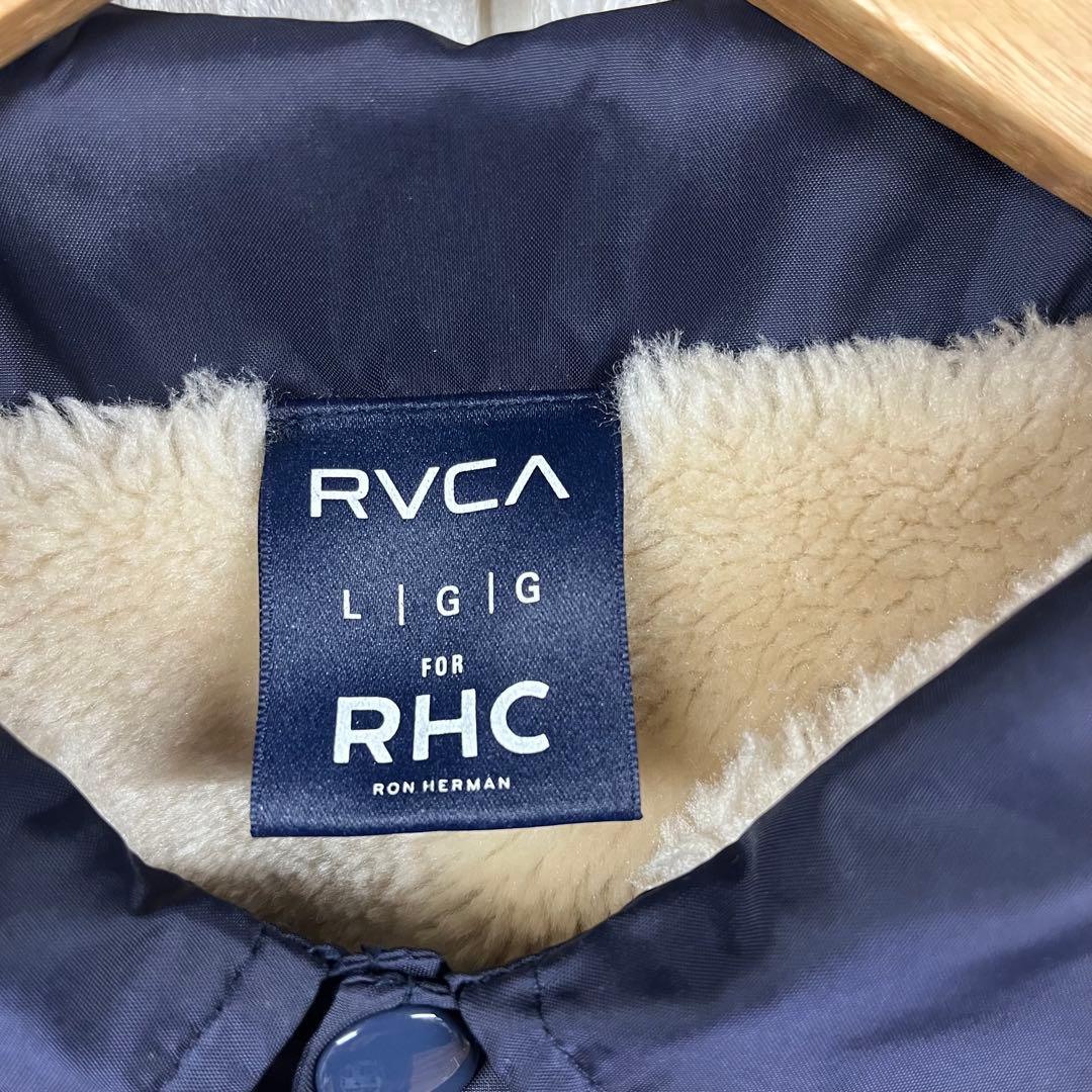 ロンハーマンRVCA BARRY McGEEネイビー ボア付きコーチジャケット