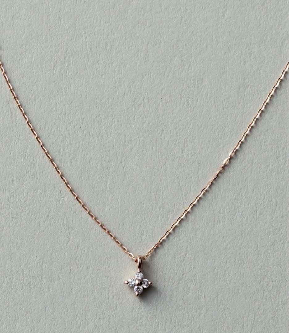 【る】K18MPG レイヤー ダイヤモンド フローレット ネックレス