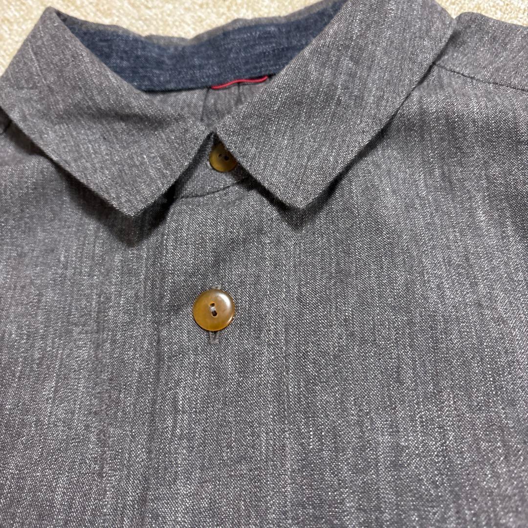 パラスパレス今季品　1回着用ラフィウールシャンブレーワークシャツブラウンサイズ2