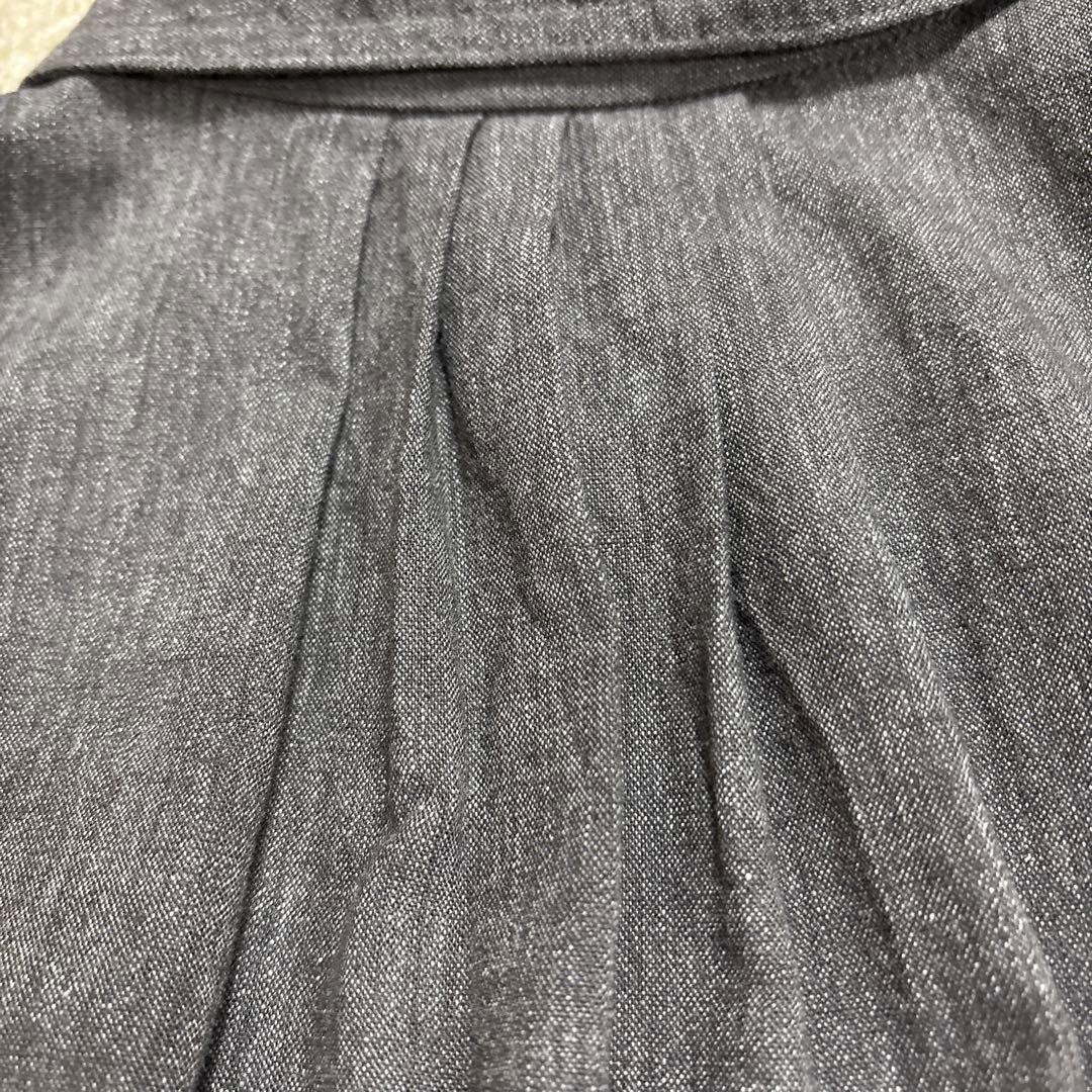 パラスパレス今季品　1回着用ラフィウールシャンブレーワークシャツブラウンサイズ2