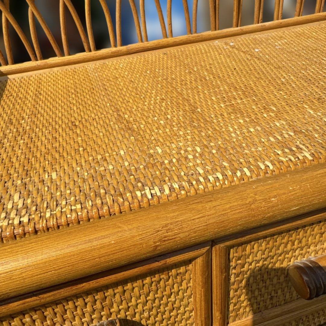 レトロ　ラタン製 10引き出しチェスト