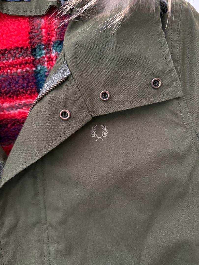 FRED PERRY フレッドペリー　長袖ライナー付き　モッズコート ファー