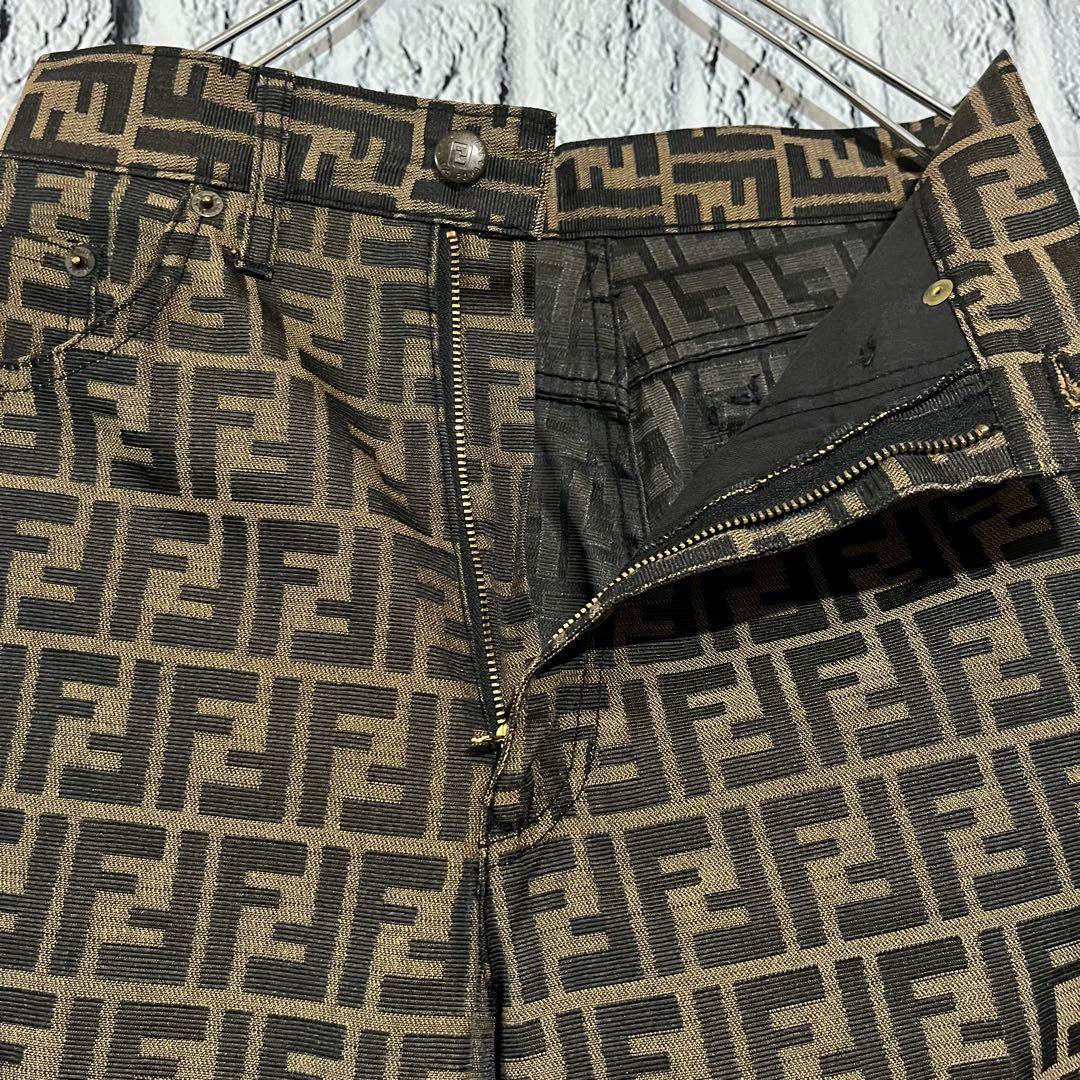 【美品】FENDI フェンディ ズッカ柄 パンツ ボトムス ジャガード 30 M
