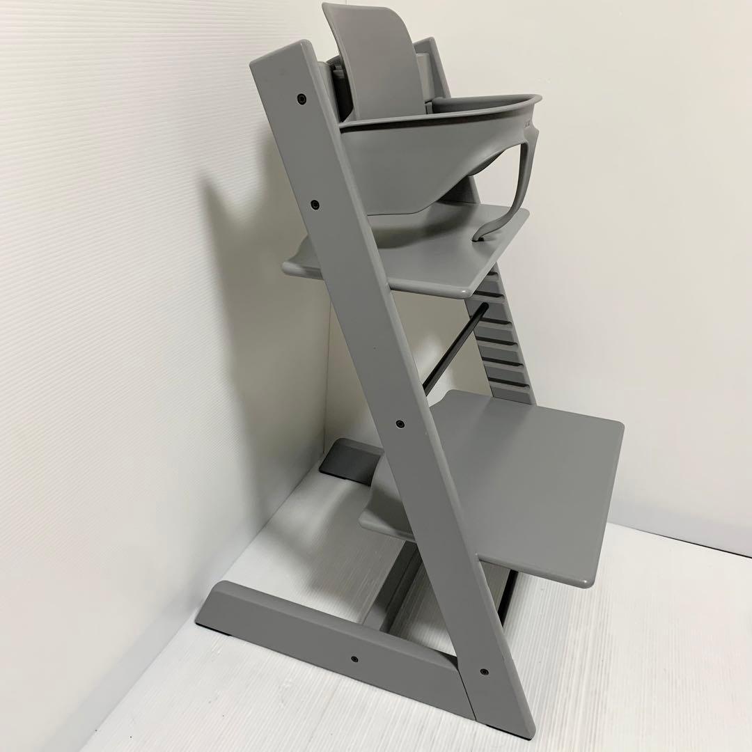 美品 ストッケ トリップトラップ グレー シリアル4 ベビーセット