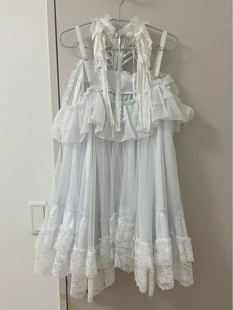 ワンピース MAJOH MINI DEVIL ANGEL WING DRESS WHITE
