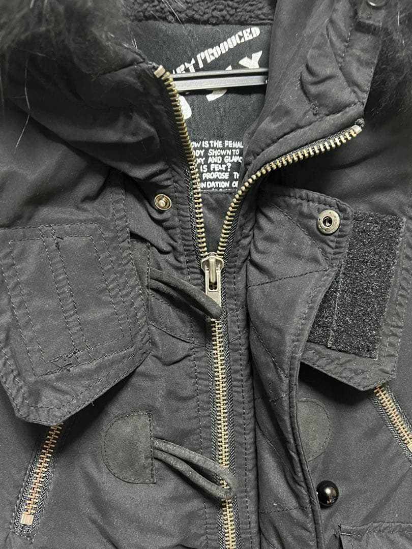 SLY N3-B ラクーンファー　モッズコート ミリタリー　ブラック