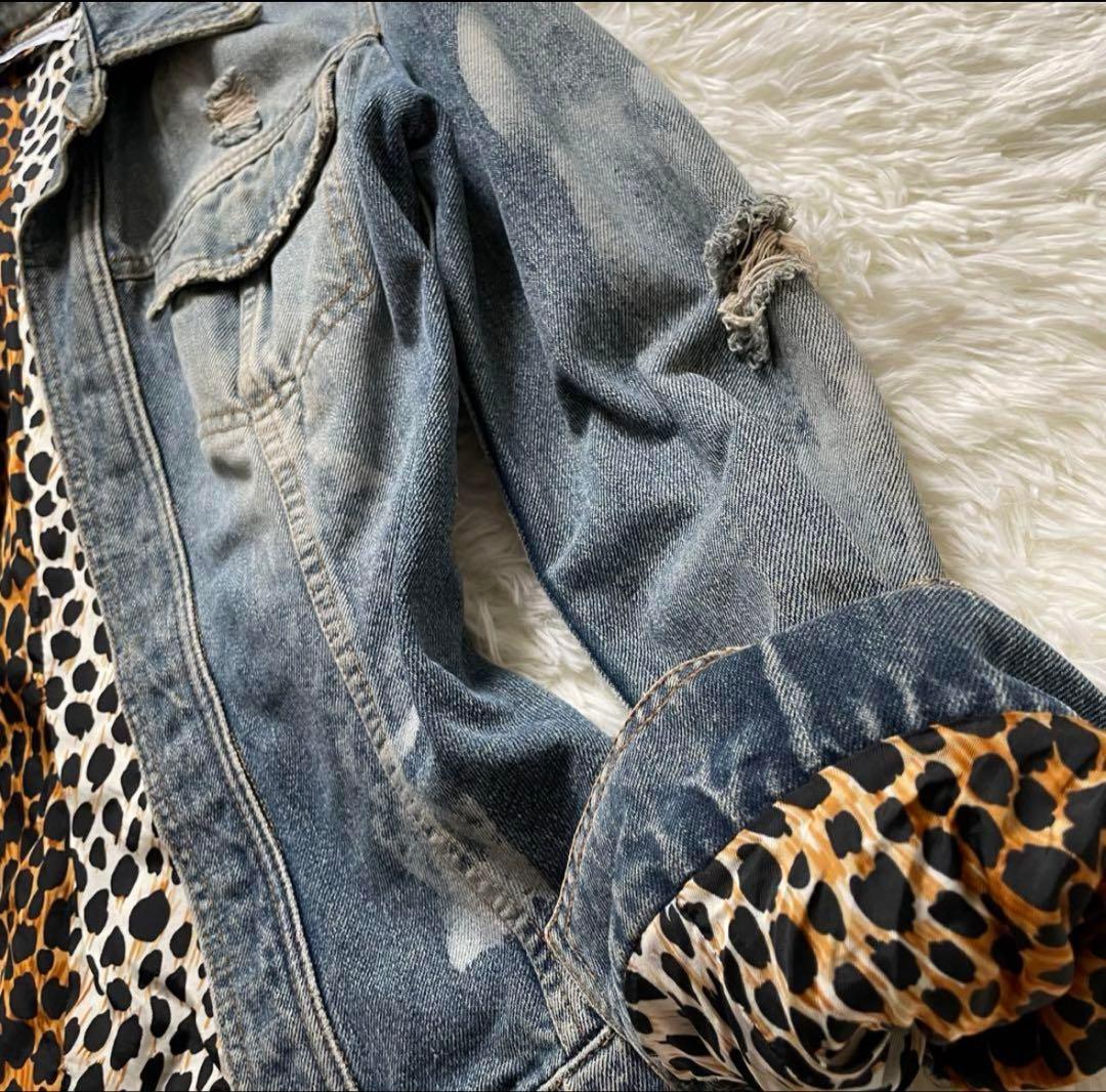ドルチェアンドガッパーナ レオパード柄 デニムジャケット