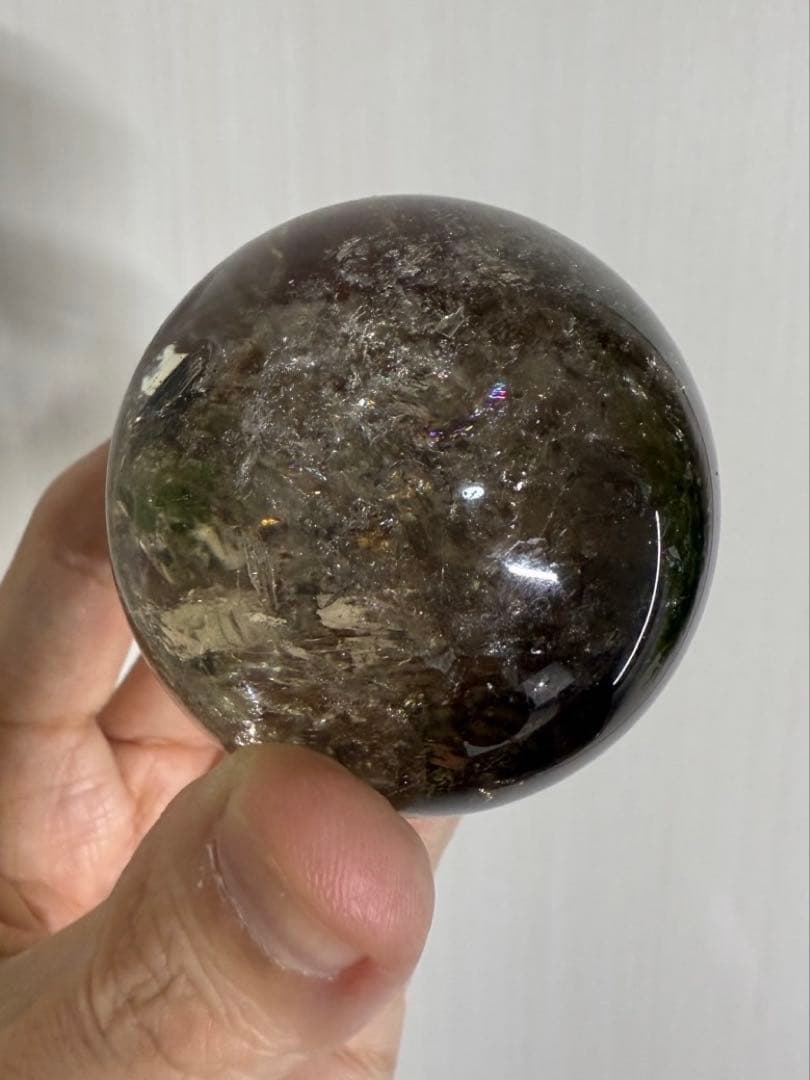 レインボー スモーキークォーツ スフィア 丸玉 虹沢山入