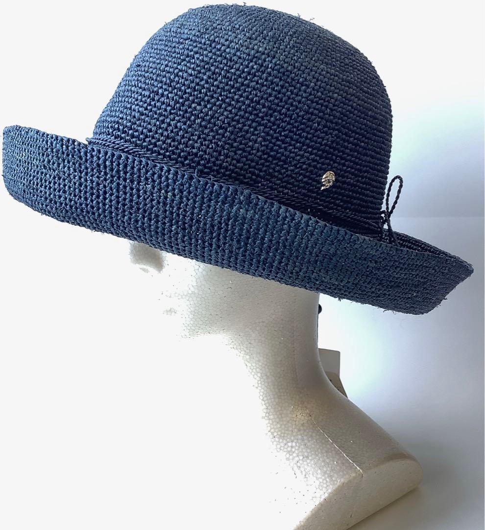 新品★ヘレンカミンスキー★プロバンス10ラフィアハットクロッシェ帽子★ネイビー系