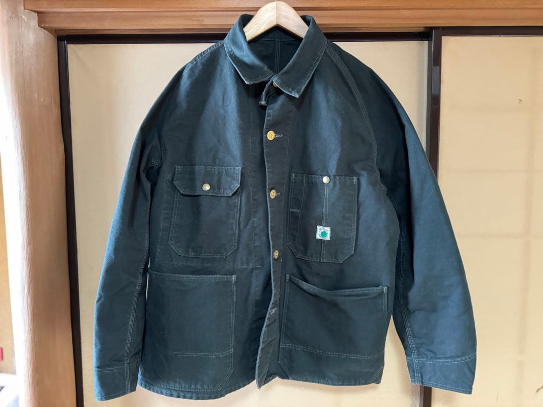 TCBジーンズ　キャットヘッドジャケット グリーンキャンバス　カバーオール　40