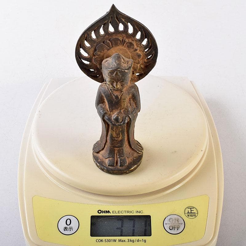 マツ　中国　古銅塗金　チベット仏　仏像　M　R8661