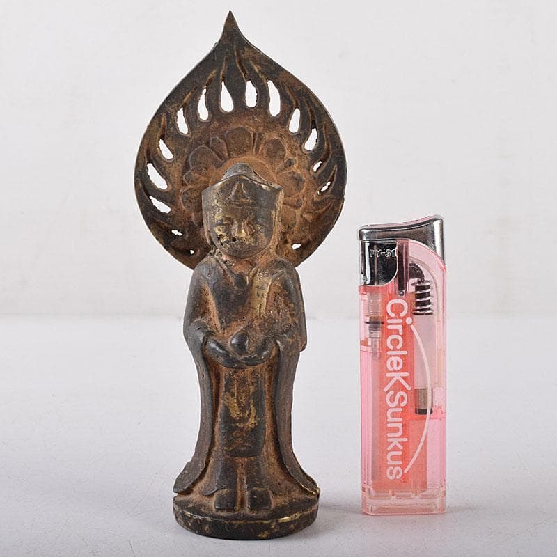 マツ　中国　古銅塗金　チベット仏　仏像　M　R8661