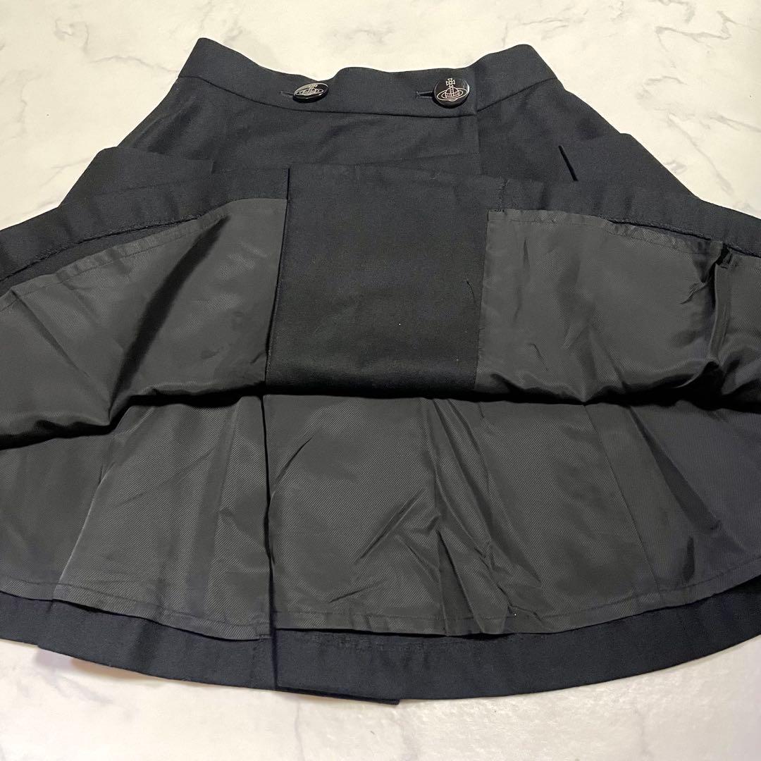 ヴィヴィアンウエストウッド ラップスカート 巻きスカート ブラック オーブボタン