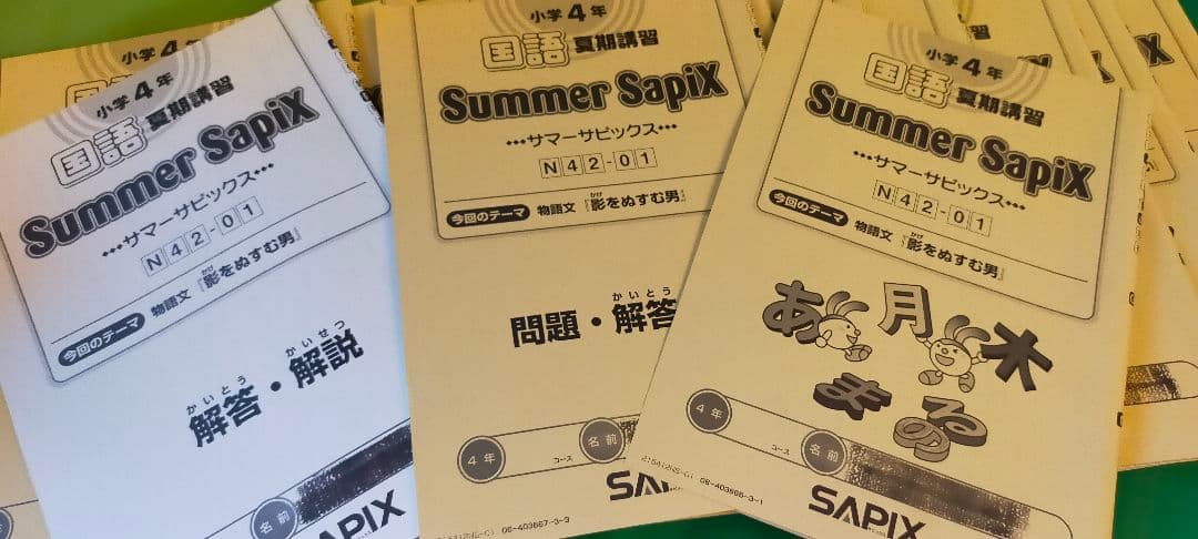 サピックス　夏期講習 国語　小４　サマーサピックス 全12冊フルセット