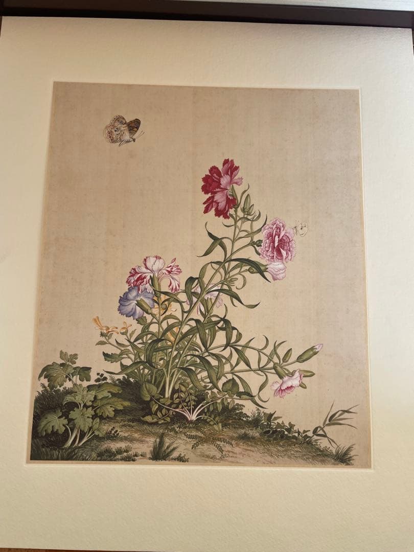 稀少中国清郎世宁长春图 名家绢絵 日本株式会社 二玄社印刷品16枚古董品