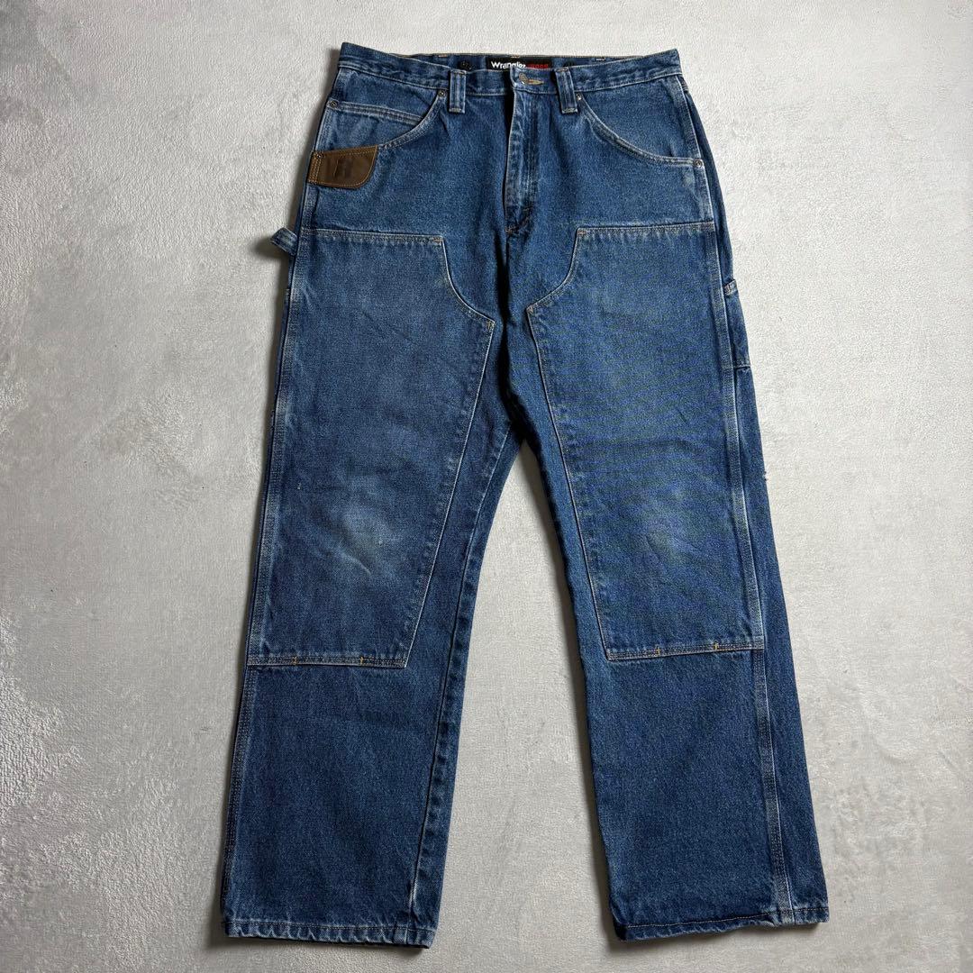 00s ラングラー　ダブルニー　ペインターデニム　ワークパンツ　トリプルステッチ