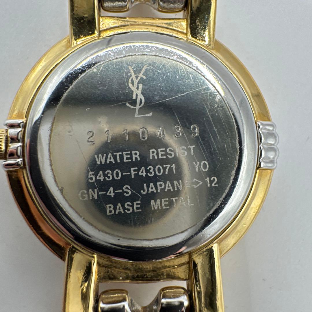 イヴサンローラン YSL コンビ ローマン 腕時計　ゴールド文字盤 予備コマ付