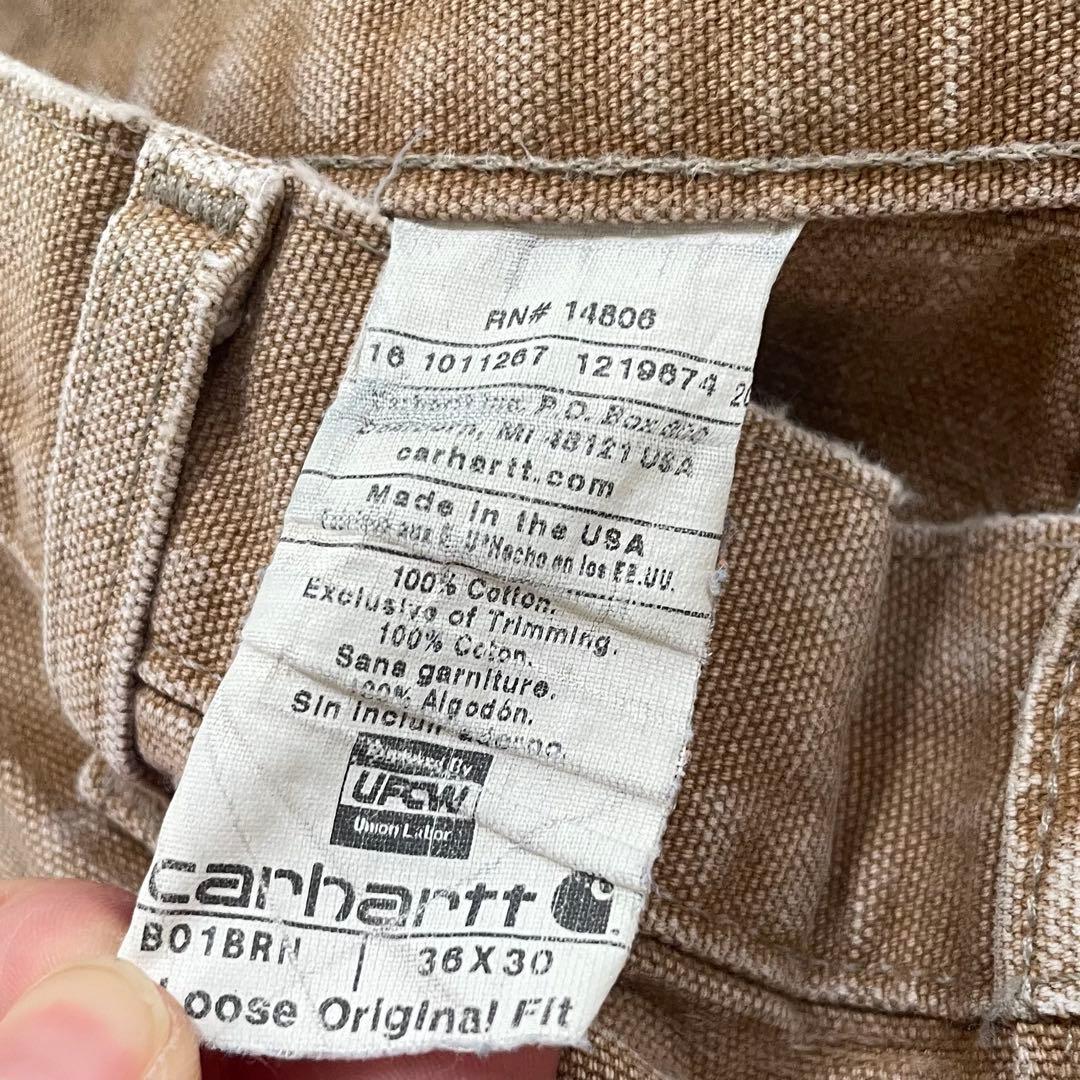 USA製 carhartt ダック地 ダブルニー カーペンターパンツ ペインター