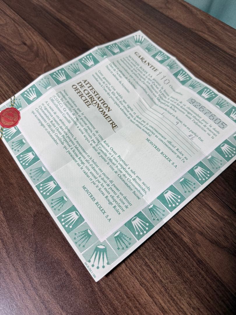 ROLEX ギャランティーカードのみ 69178 デイトジャスト