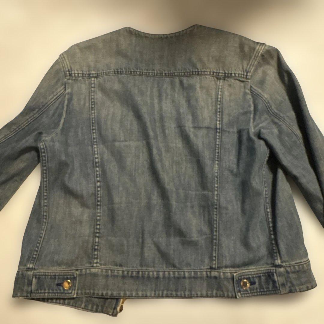 最終お値下げ！ルイヴィトンノーカラーデニムジャケット　モノグラム
