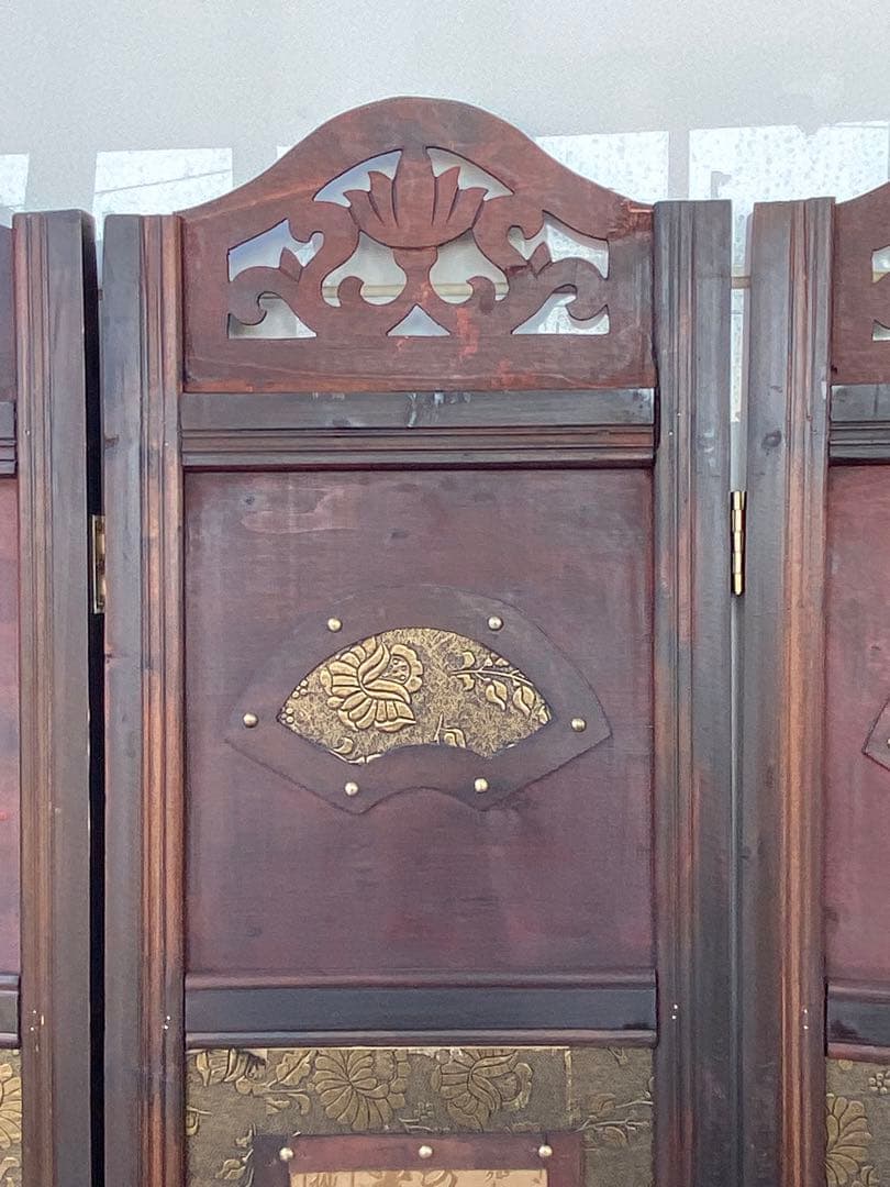 唐物 中国风の骨董品木屏風　年代不詳、骨董品　入手困難　割引相談可2