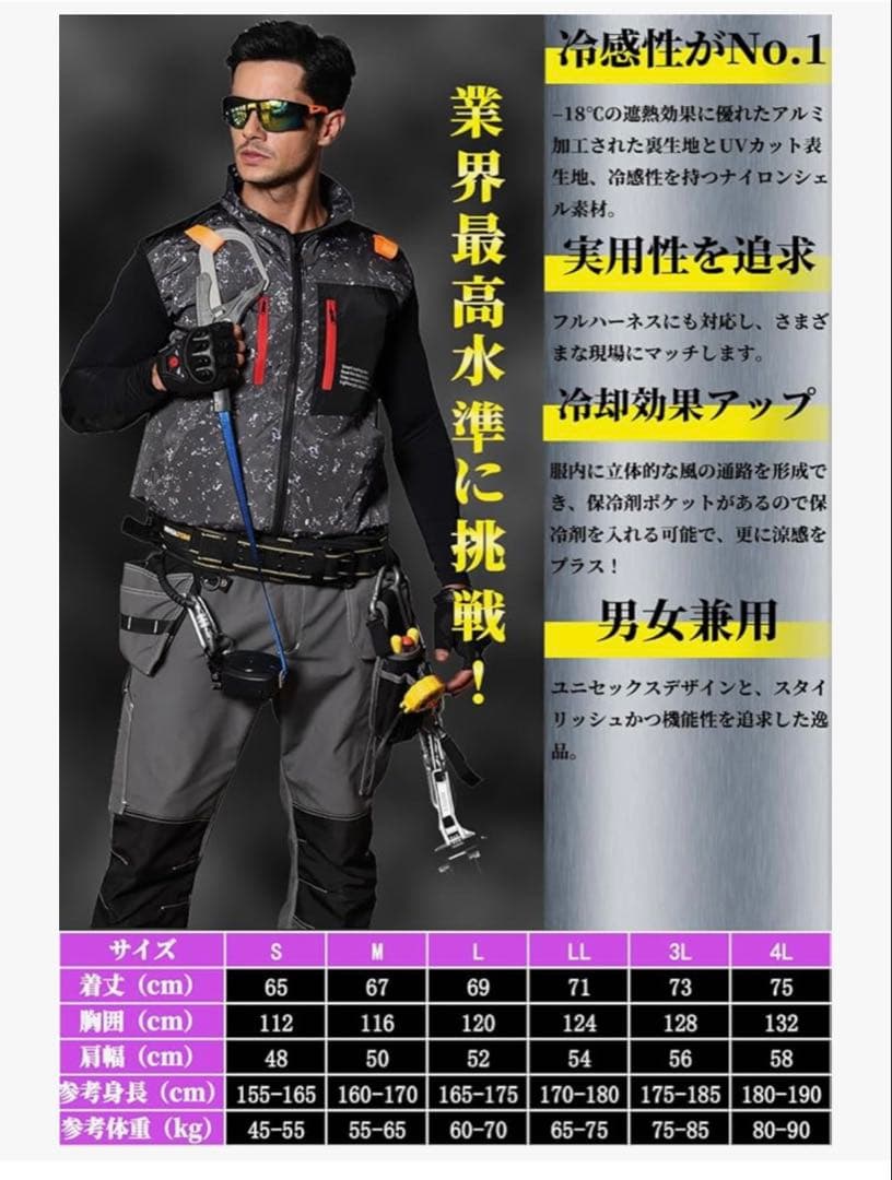 ナッキー❗️ファン付きベスト　新品未使用❗️Letibe 空調作業服
