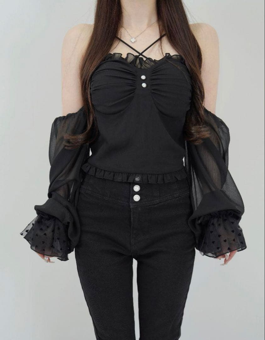 結*様 Lumignon Mellow Heart Tulle Top　ルミニョ