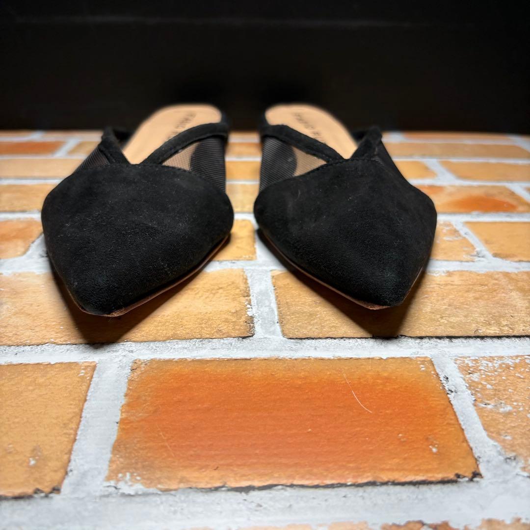 ファビオルスコーニ　ミュール　フラットシューズ　メッシュ　３８　ブラック