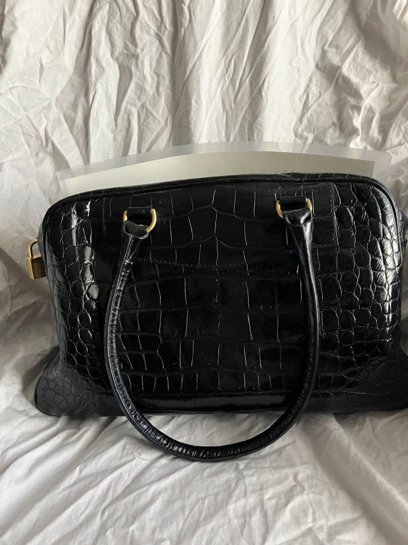 J&M DAVIDSON ブラックハンドバッグ　ボストンバッグ