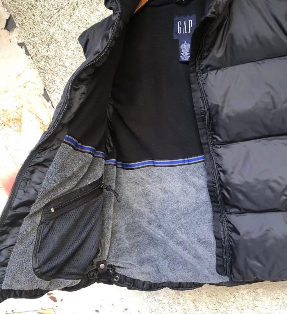 貴重★old gap 黒 ダウンベスト ジッパーポケット付き