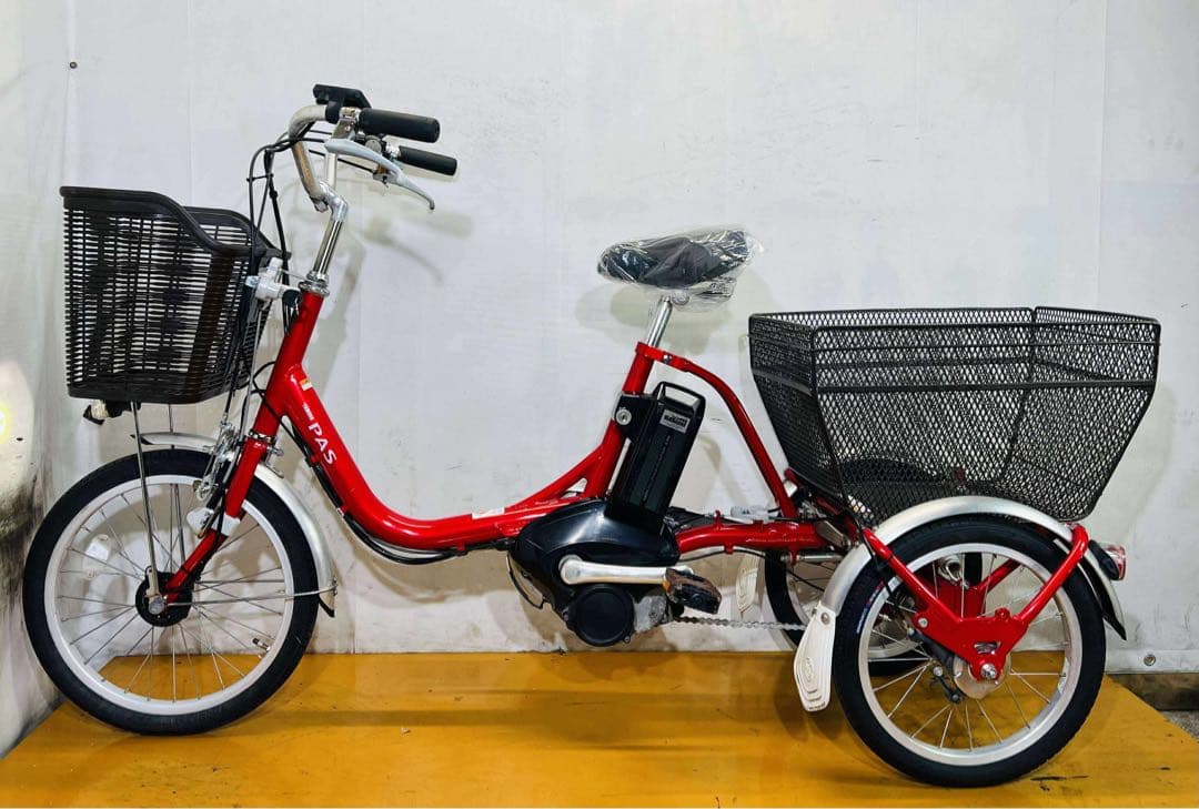 送料無料条件付き YAMAHA PAS 電動アシスト自転車三輪車(18/16型)