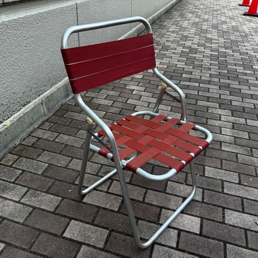 コカコーラ　 折りたたみチェア 赤　パイプイス　ヴィンテージ　2脚セット　中古