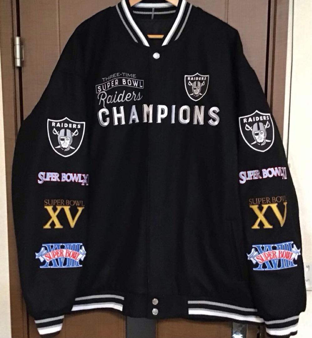 新品 NFL公式 ラスベガス レイダース 4XL リバーシブル スタジャン刺繍